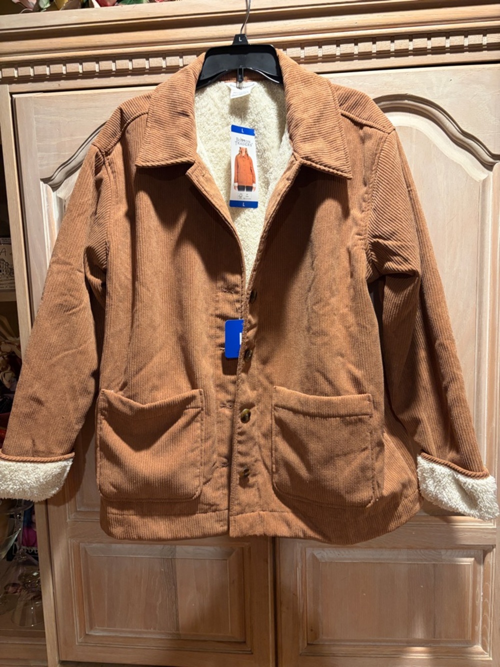 Boston Traders Tan Corduroy Sherpa-Lined Jacket